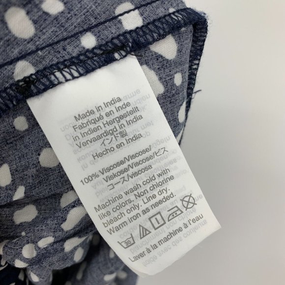 J.Crew Skirt Faux Wrap Mini Blue White Polka Dot Ruffle - Picture 9 of 9